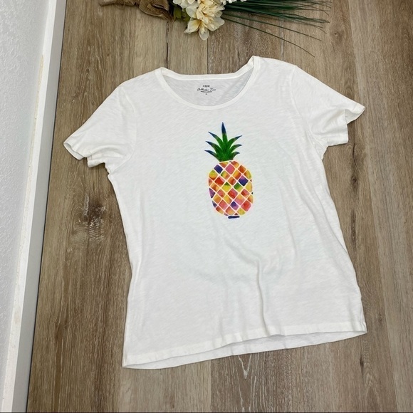 J. Crew White Pineapple Collector Tee Shirt - Picture 9 of 10